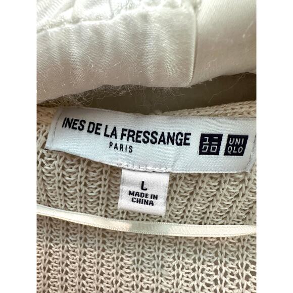UNIQLO x Ines de la Fressange | Cream Open Knit Linen Cardigan | Large - Picture 5 of 7